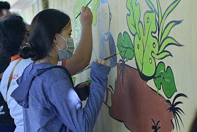 Peinture sur un mur à Hanoi