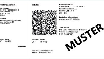 QR Einzahlungsschein Muster