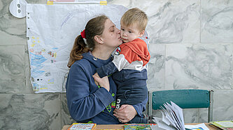 Kateryna und ihr Sohn 